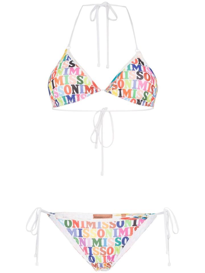 Missoni Mare Logo Print Triangle Bikini - Multicolour