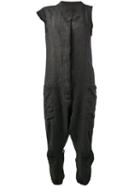 Rundholz Black Label - Drop-crotch Jumpsuit - Women - Cotton/linen/flax - S, Green, Cotton/linen/flax