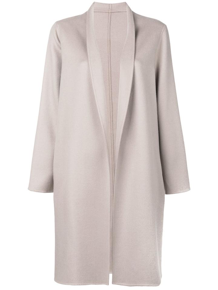 Liska Shawl Lapel Midi Coat - Nude & Neutrals
