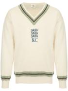 Kent & Curwen V-neck Logo Sweater - Neutrals