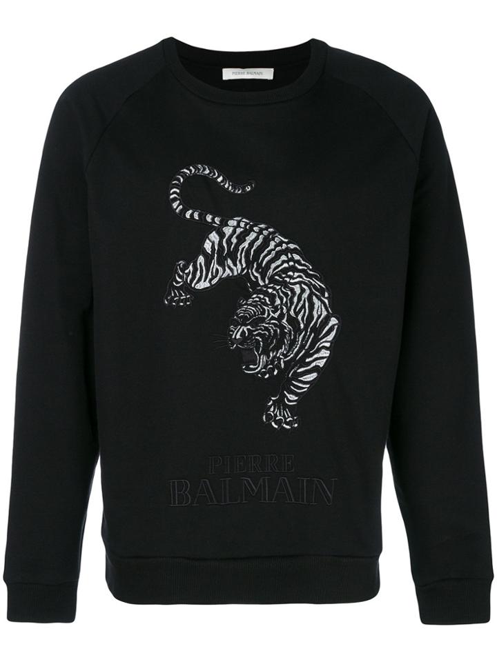 Pierre Balmain Tiger Print Sweatshirt - Black