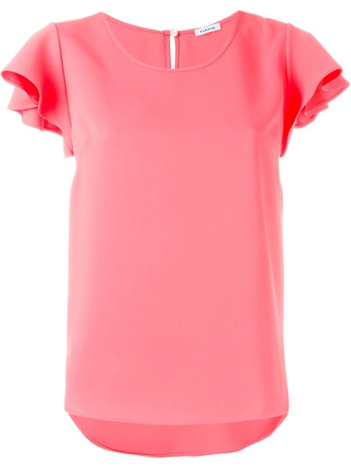 P.a.r.o.s.h. Ruffled Sleeve T-shirt, Women's, Size: M, Nude/neutrals, Polyester