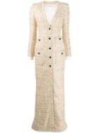 Alessandra Rich Buttoned Up V-neck Dress - Gold