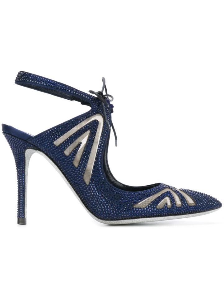 René Caovilla Embellished Cut-out Pumps