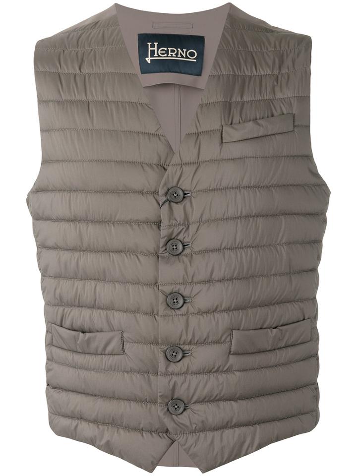 Herno - Padded Gilet - Men - Polyamide/polyester/polyurethane - 48, Brown, Polyamide/polyester/polyurethane