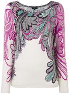 Etro Paisley Print T-shirt, Women's, Size: 42, White, Spandex/elastane/viscose