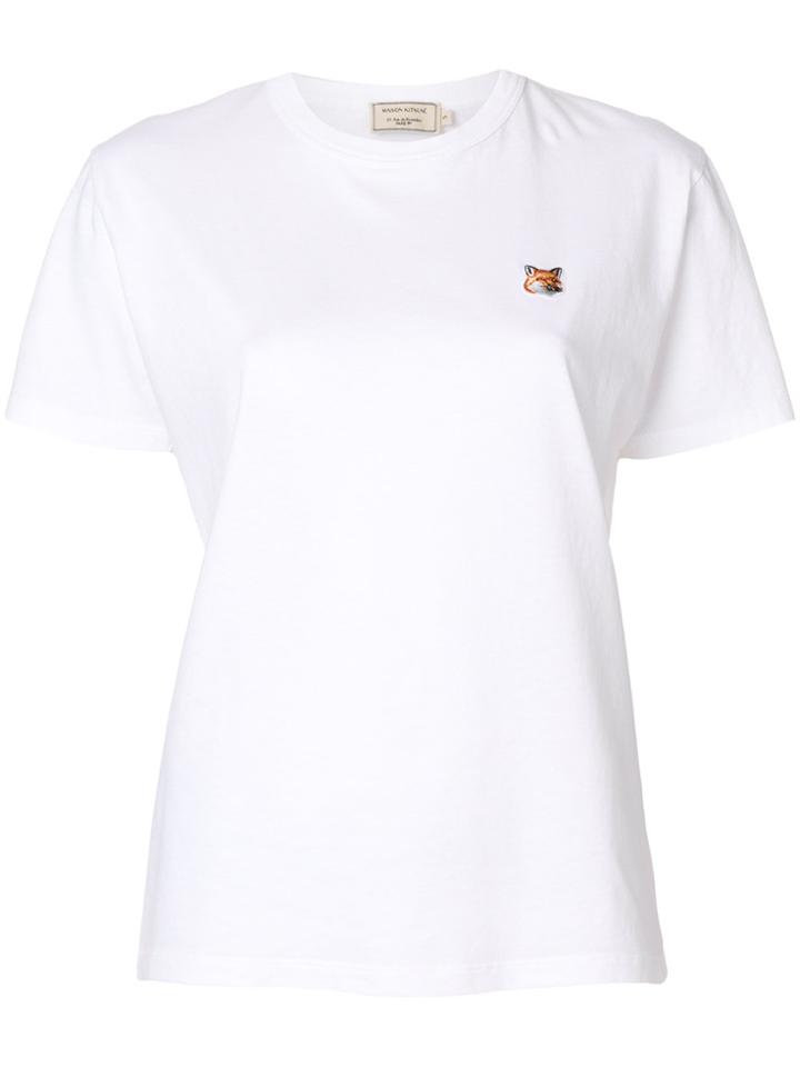 Maison Kitsuné Logo Embroidered T-shirt - White