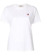 Maison Kitsuné Logo Embroidered T-shirt - White