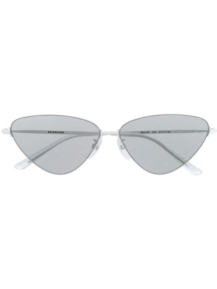 Balenciaga Eyewear Silver Invisible Cat Sunglasses