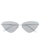 Balenciaga Eyewear Silver Invisible Cat Sunglasses