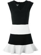 Boutique Moschino Contrast V Neck Dress, Women's, Size: 40, Black, Polyamide/cotton/spandex/elastane/acetate