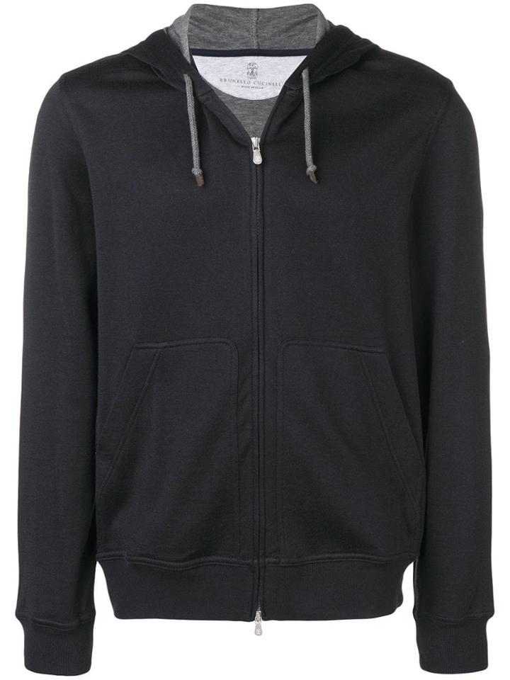 Brunello Cucinelli Zipped Hoodie - Blue