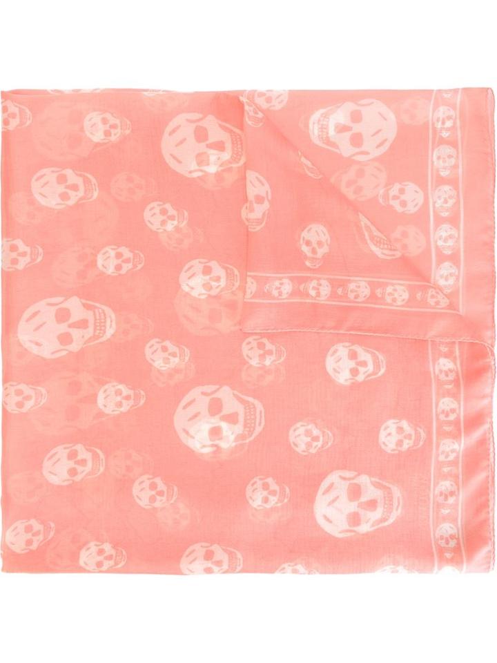Alexander Mcqueen Skull Scarf, Women's, Pink/purple, Silk
