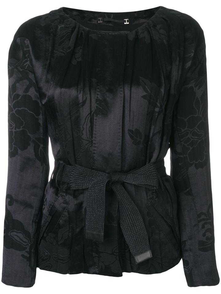 Gucci Vintage 2002 Jacquard Belted Jacket - Black