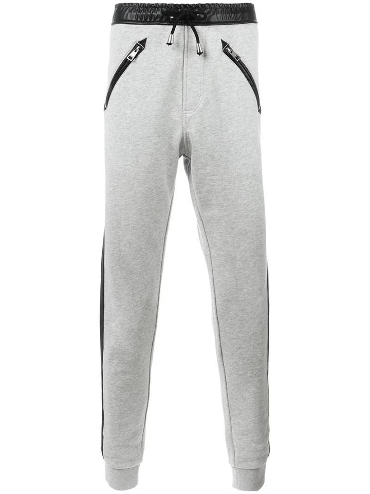 Just Cavalli Lateral Stripes Sweatpants, Men's, Size: Small, Grey, Cotton/polyester/polyurethane