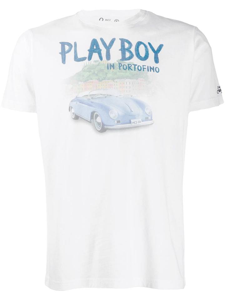 Mc2 Saint Barth Playboy Print T-shirt - White