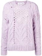 Iro Eyelet Knit Sweater - Pink & Purple