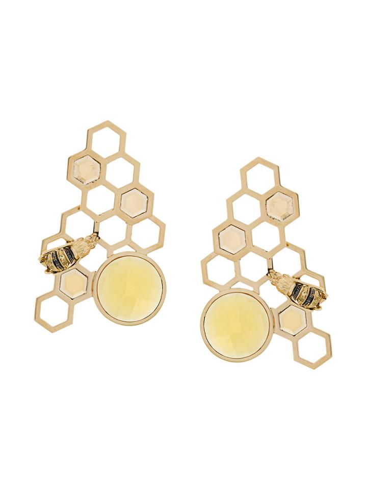Delfina Delettrez 9kt Yellow Gold To Bee Or Not To Be Earrings -