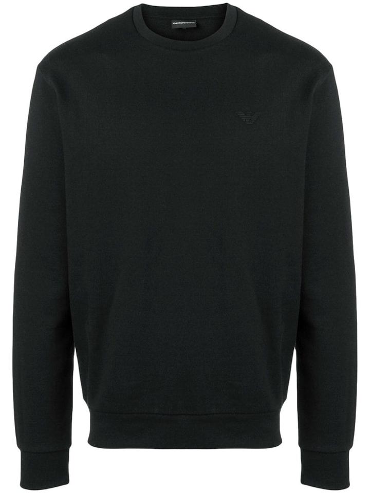 Emporio Armani Logo Print Sweater - Black