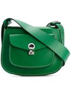 Marni Saddle Shoulder Bag, Women's, Green, Leather