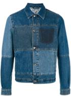 Mcq Alexander Mcqueen Patchwork Denim Jacket, Men's, Size: 50, Blue, Cotton
