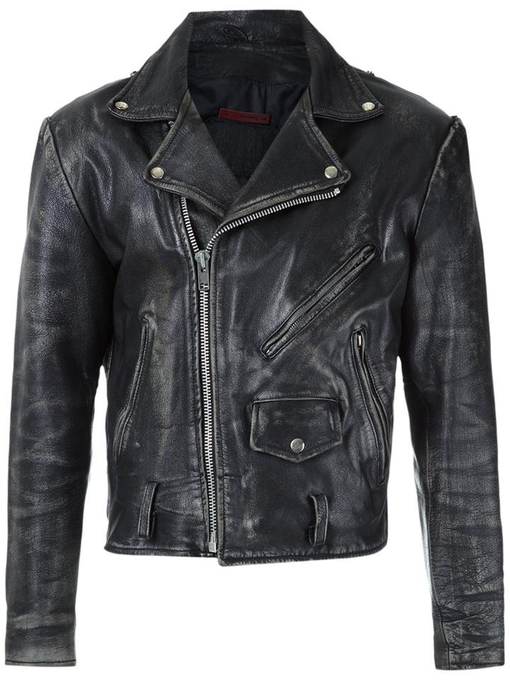 À La Garçonne - Hand-painted Jacket - Unisex - Leather - M, Black, Leather