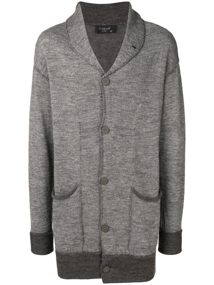 Transit V-neck Button Cardigan - Grey