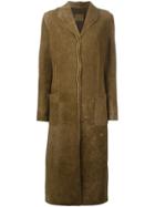 Fendi Vintage Studded Suede Long Coat - Brown