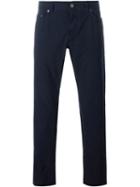 Salvatore Ferragamo Straight Leg Trousers, Men's, Size: 54, Blue, Cotton
