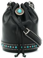 Prada Embellished Bucket Bag - Black