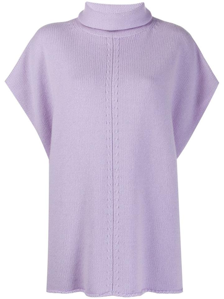 Joseph Oversized Shortsleeved Knitted Top - Purple