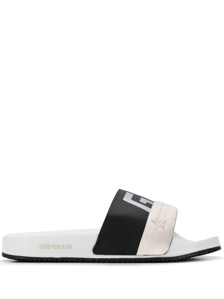 Golden Goose Logo Sliders - White