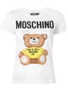 Moschino Teddy Print T-shirt, Women's, Size: 46, White, Cotton