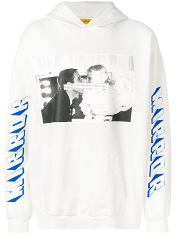 Mirror By Paura Slogan And Photo Print Hoodie - White