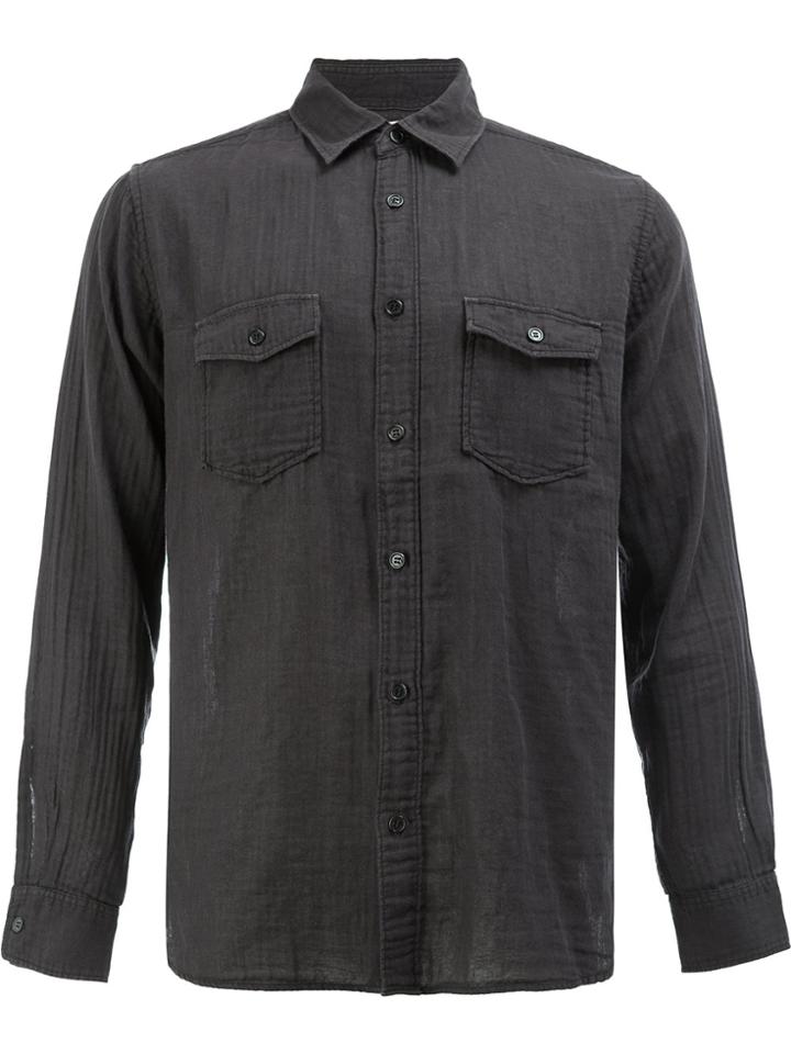 Saint Laurent Textured Pocket Shirt - Black