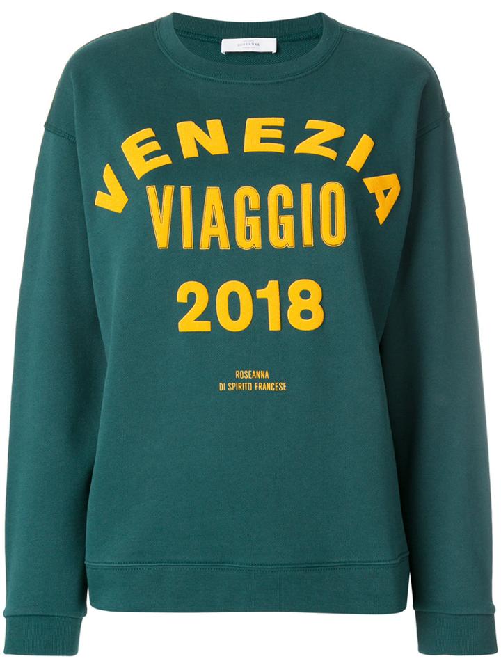 Roseanna Slogan Crewneck Sweatshirt - Green