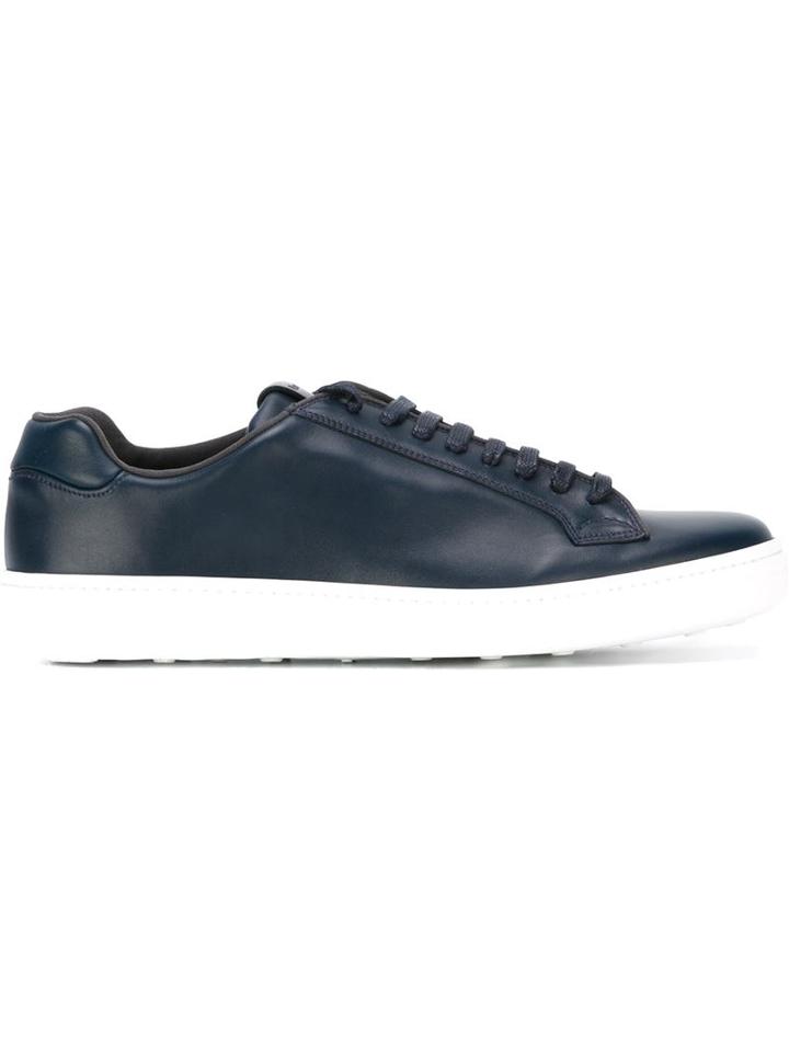 Church S Mirfield Sneakers, Men's, Size: 7.5, Blue, Leather/cotton/rubber