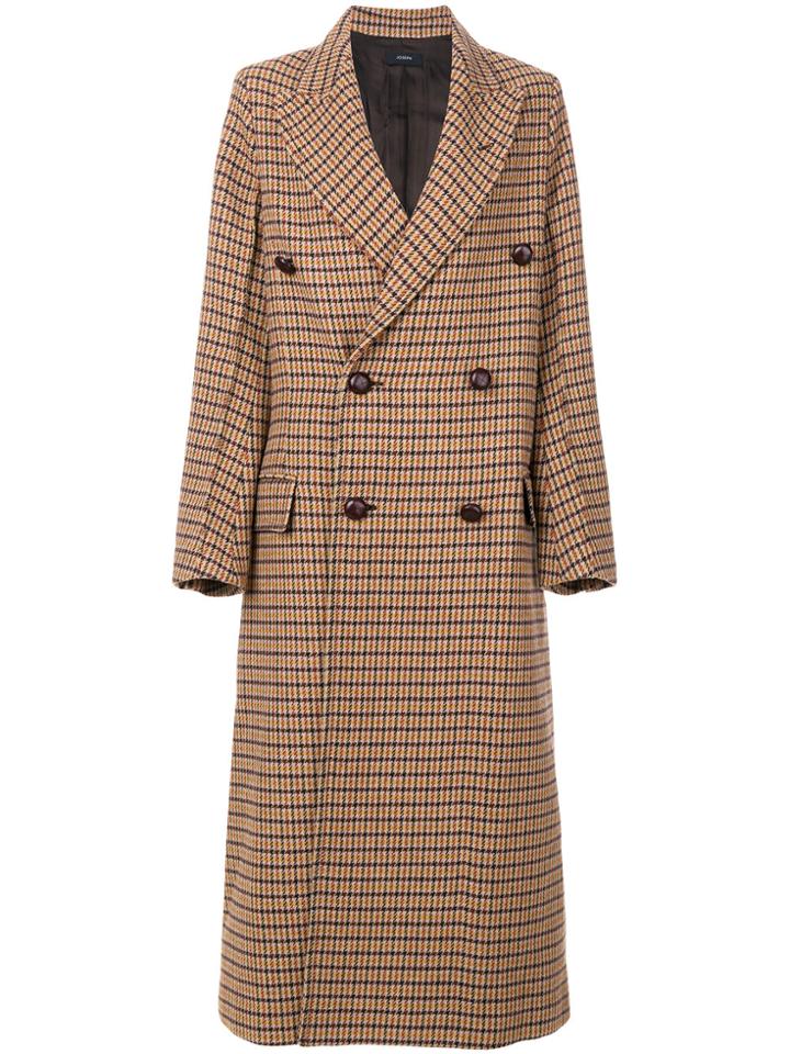 Joseph Arlon Houndstooth Coat - Nude & Neutrals