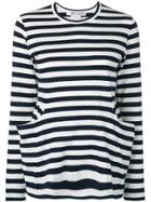 Comme Des Garçons Comme Des Garçons Striped Crew Neck Sweater - Blue