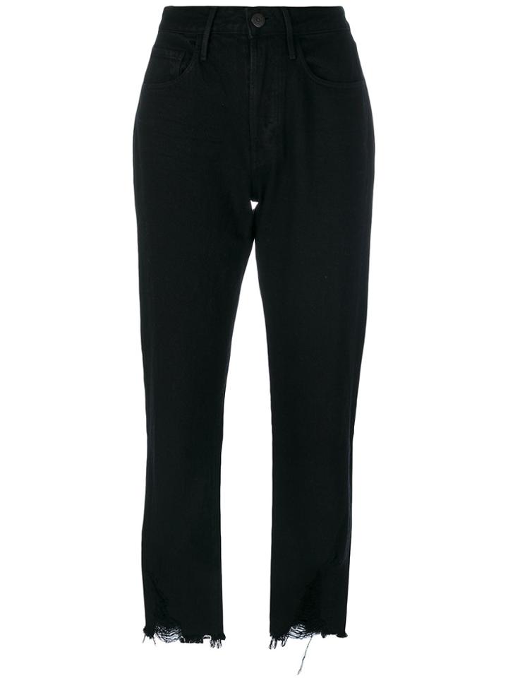 3x1 Frayed Cropped Jeans - Black