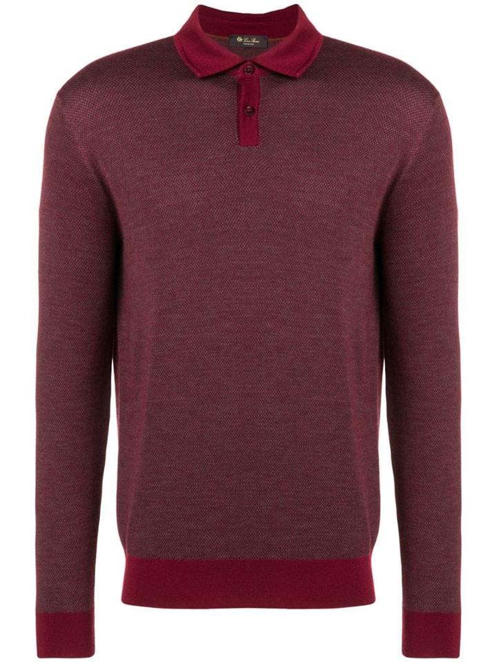 Loro Piana Patterned Long-sleeve Polo Shirt - Pink