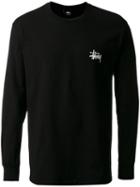 Stussy - Logo Print Longsleeved T-shirt - Men - Cotton - Xl, Black, Cotton