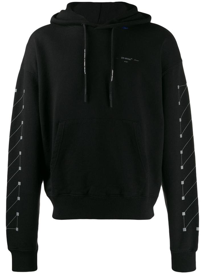 Off-white Diagonal Backbone Printed Hoodie - Black