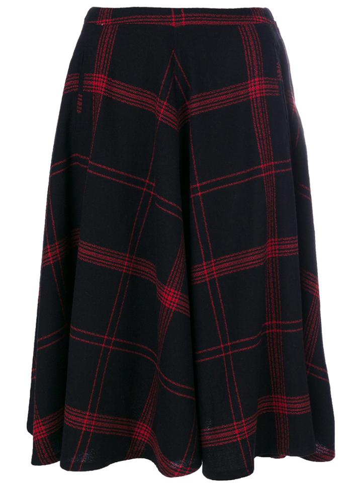 Bellerose Checked Flared Skirt - Black