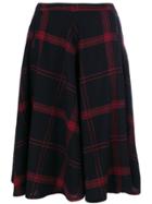 Bellerose Checked Flared Skirt - Black