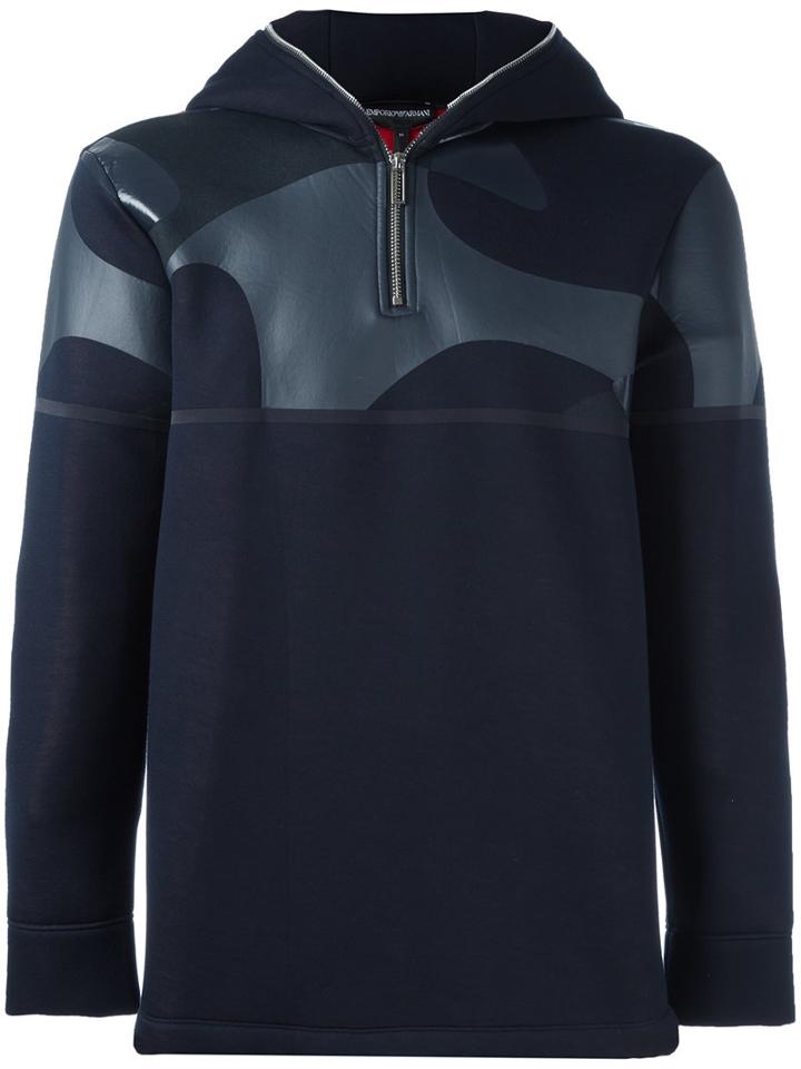 Emporio Armani Zip Up Hoodie, Men's, Size: Small, Blue, Modal