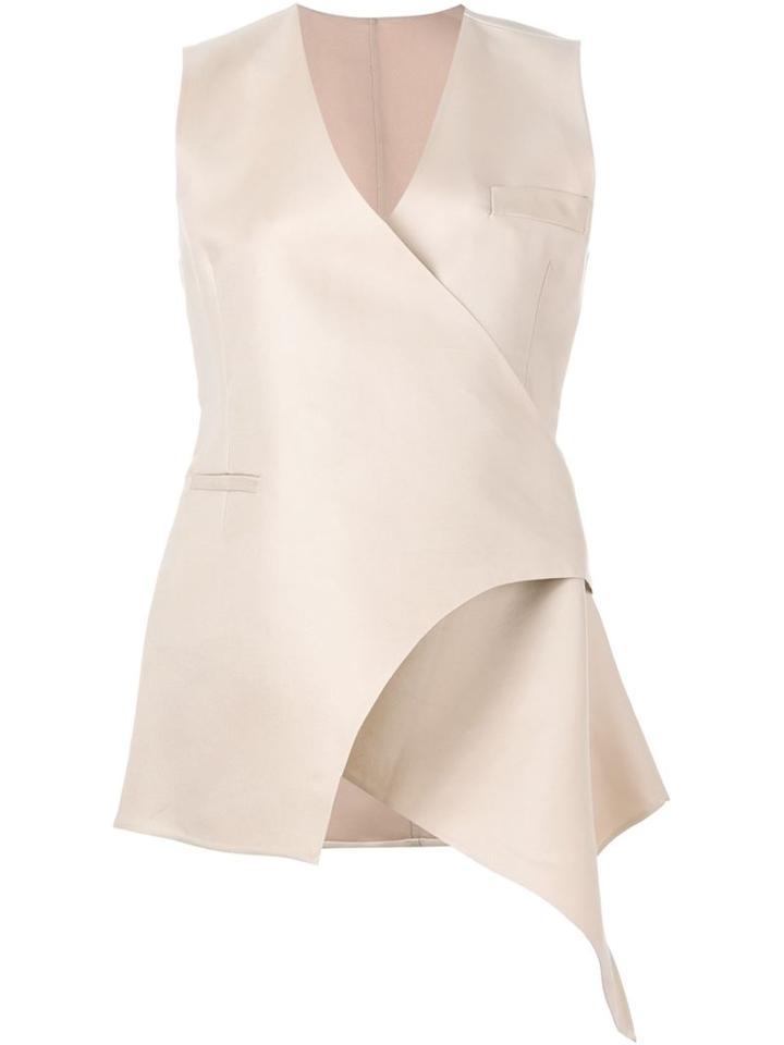 Ermanno Scervino Sleeveless Wrap Top, Women's, Size: 46, Nude/neutrals, Silk/cotton