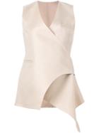 Ermanno Scervino Sleeveless Wrap Top, Women's, Size: 46, Nude/neutrals, Silk/cotton