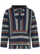 Alanui Stripe Knitted Cashmere Hooded Sweater - Blue