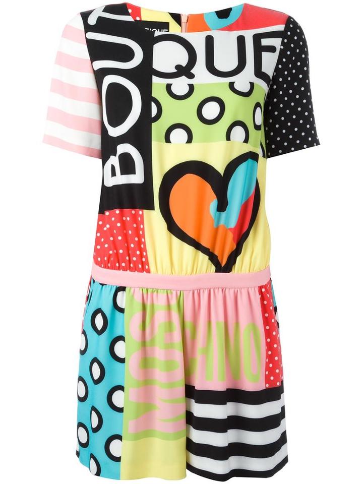 Boutique Moschino Multiple Prints Playsuit, Women's, Size: 38, Polyester/other Fibers